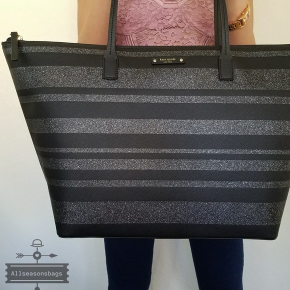 NWT Kate spade HANI Haven lane large tote stripe - Picture 5 of 7